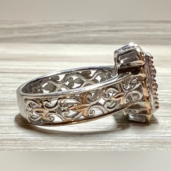 Gems En Vogue Sterling Silver 1.05ctw Pink Sapphire Cluster Ring, Size 8, 6g - Picture 5 of 10